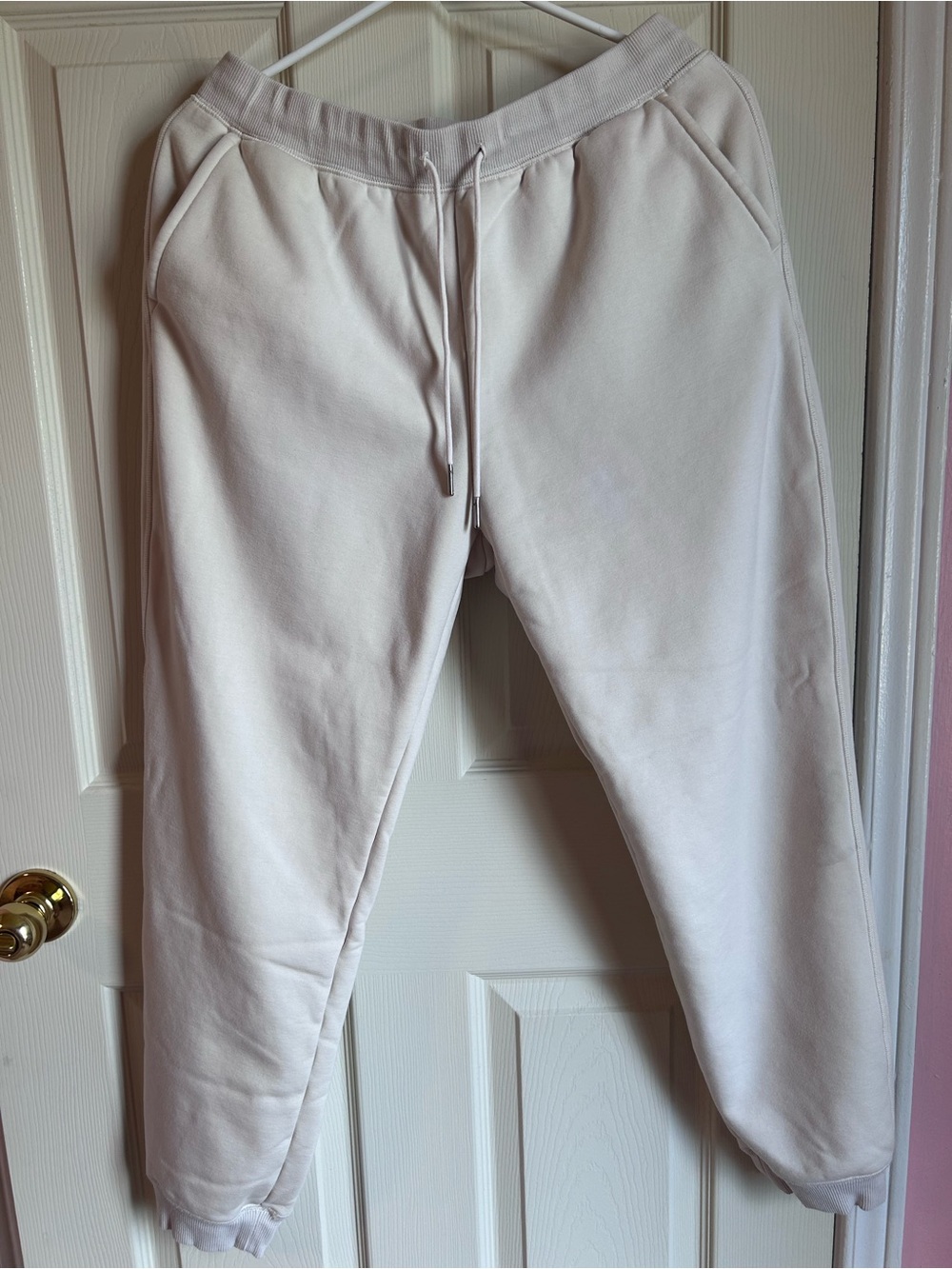 Uniqlo Women's Pile Lined Fleece Drawstring Sweatpants in Off White